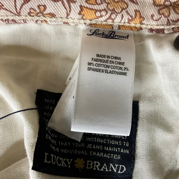 Lucky Brand Patchwork Paisley Charlie Skinny Jeans Women Sz 10 30/29 Boho Hippy - Picture 11 of 14